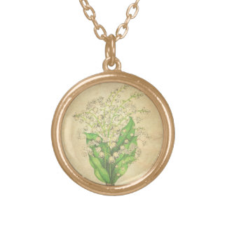Vintage Floral Necklace Lily of the Valley