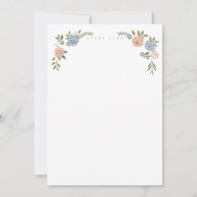 Vintage Floral Note Card (Front)