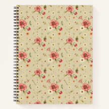 Vintage Floral Notebook for Study & Journaling