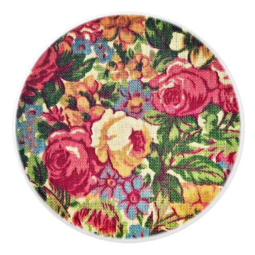 Vintage Floral Old Fashioned Ceramic Knob