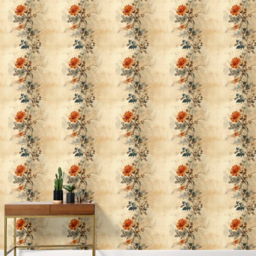 Vintage Floral Old Fashioned  Wallpaper