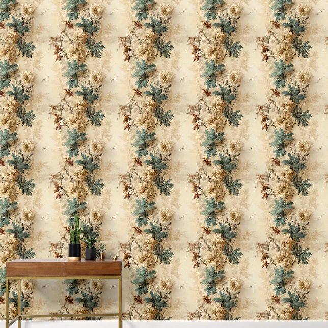 Vintage Floral Old Fashioned  Wallpaper (Hallway)