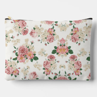 Vintage Floral on White Accessory Pouch
