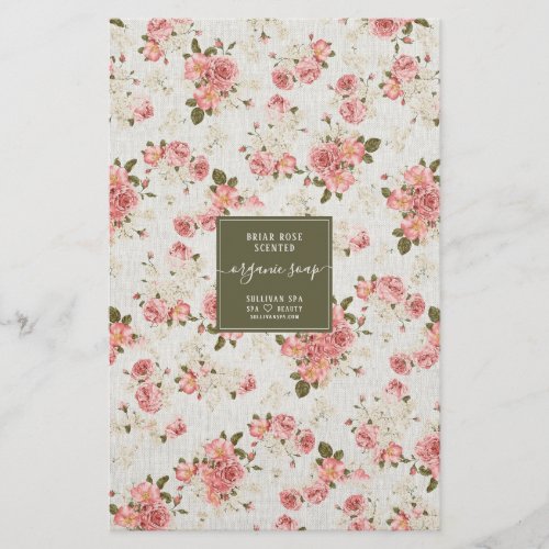 Vintage Floral Organic Soap Wrap Packaging