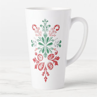 Vintage Floral Ornament - Holiday Design  Latte Mug