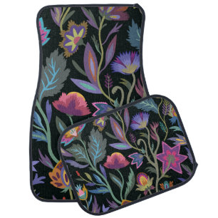 Vintage Floral Ornamental Pattern Victorian Style Car Floor Mat
