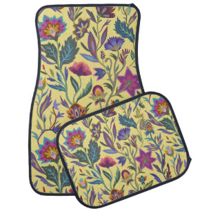 Vintage Floral Ornamental Pattern Victorian Style Car Floor Mat
