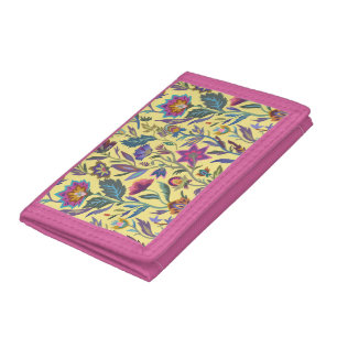 Vintage Floral Ornamental Pattern Victorian Style Tri-fold Wallet