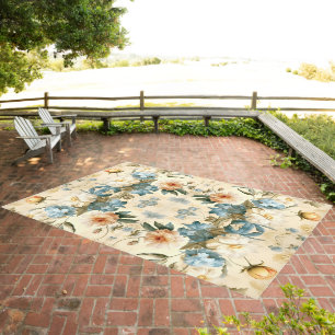 Vintage Floral Outdoor Rug