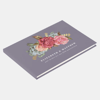 Vintage Floral Painting Anniversary Guest Books