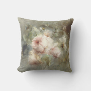 Vintage Floral Painting Throw Pillow