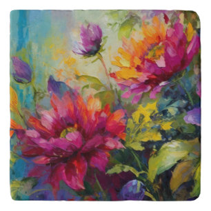 Vintage Floral Painting Trivet