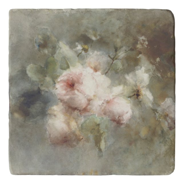 Vintage Floral Painting  Trivet (Front)