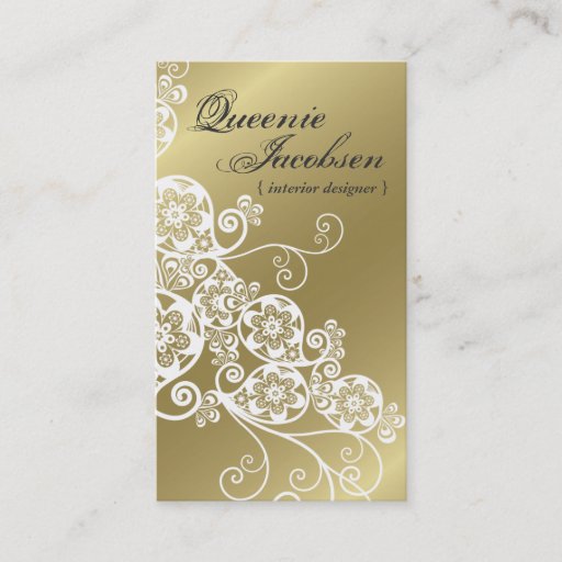 Customizable Vintage Floral Paisley Art Deco Boho Chic Elegant Business Card Template