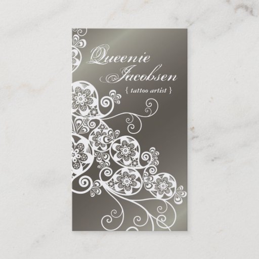 Customizable Vintage Floral Paisley Art Deco Boho Chic Elegant Business Card Template