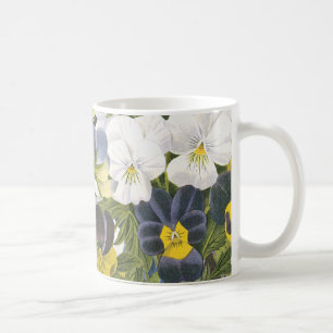 Vintage Floral Pansy Flowers Pattern Mug