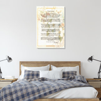 Vintage Floral Paper Desiderata by Max Ehrman Canvas Print