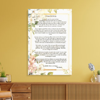 Vintage Floral Paper Desiderata by Max Ehrman Canvas Print