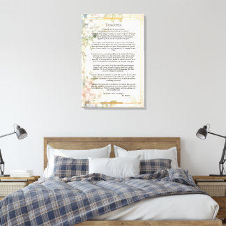 Vintage Floral Paper Desiderata by Max Ehrman Canvas Print