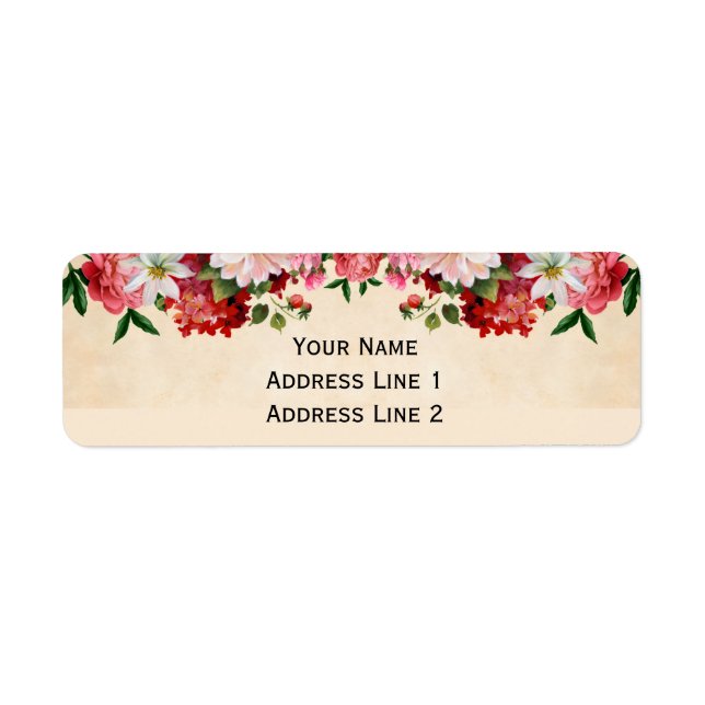 Vintage Floral Paper Label (Front)