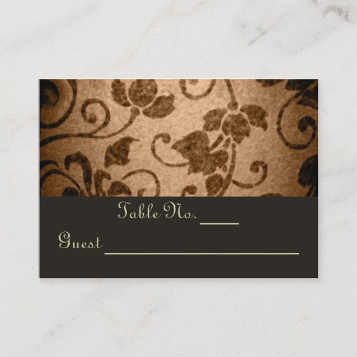 Customizable Vintage Floral Parchment Wedding Table PlaceCard Business Card Template