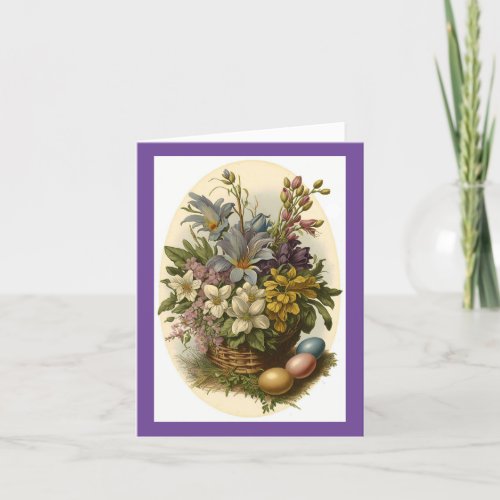 Vintage Floral Parents Easter Holiday Card