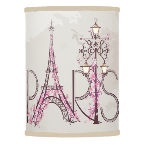 Vintage Floral Paris Eiffel Tower Lamp Shade