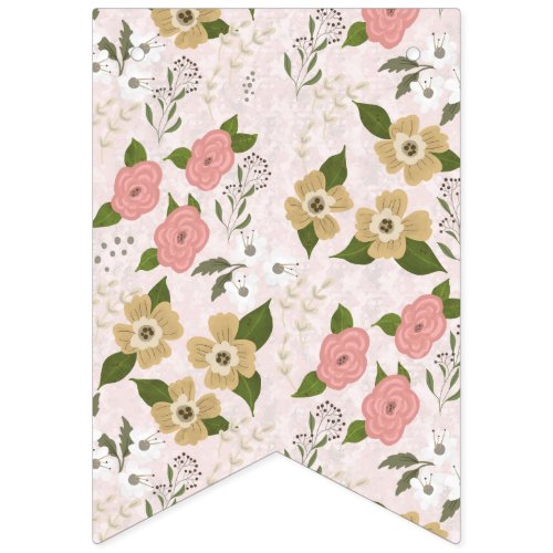 Vintage Floral Party Banner Bunting