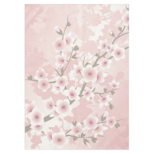 Vintage Floral Pastel Cherry Blossoms Tablecloth