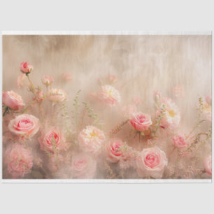 Vintage Floral Pastel Pinks & White Decoupage Tissue Paper