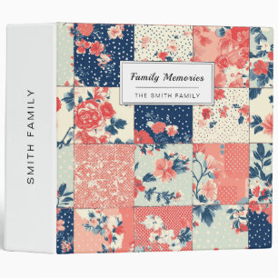 Vintage Floral Patchwork Pattern (10) 3 Ring Binder