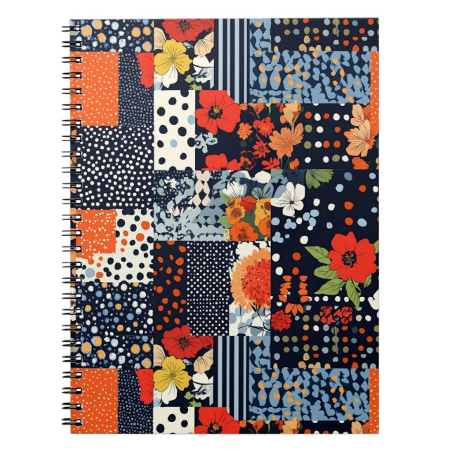 Vintage Floral Patchwork Pattern (3) Notebook (Front)