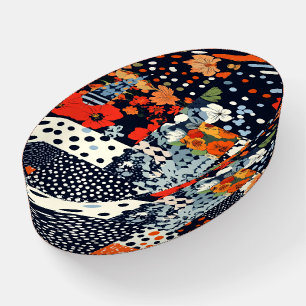 Vintage Floral Patchwork Pattern (3) Paperweight