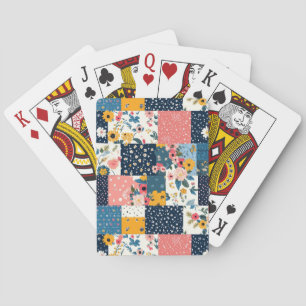 Vintage Floral Patchwork Pattern (4) Poker Cards