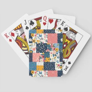 Vintage Floral Patchwork Pattern (6) Poker Cards