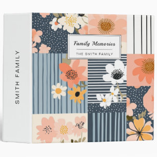 Vintage Floral Patchwork Pattern - Pastel (10) 3 Ring Binder