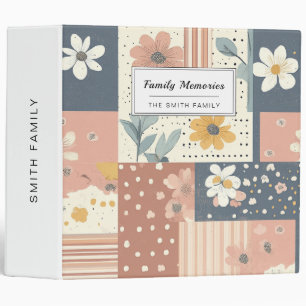 Vintage Floral Patchwork Pattern - Pastel (11) 3 Ring Binder