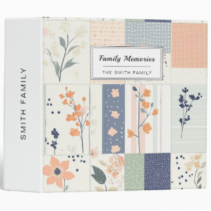 Vintage Floral Patchwork Pattern - Pastel (1) 3 Ring Binder