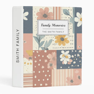 Vintage Floral Patchwork Pattern - Pastel (3) Mini Binder