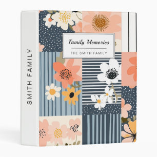 Vintage Floral Patchwork Pattern - Pastel (4) Mini Binder