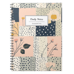 Vintage Floral Patchwork Pattern - Pastel (8) Notebook
