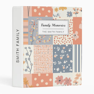 Vintage Floral Patchwork Pattern - Pastel (9) Mini Binder