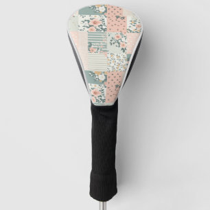Vintage Floral Patchwork Pattern - Pastel Golf Head Cover