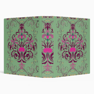 Vintage floral pattern 3 ring binder