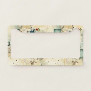 Vintage Floral Pattern (5) License Plate Frame