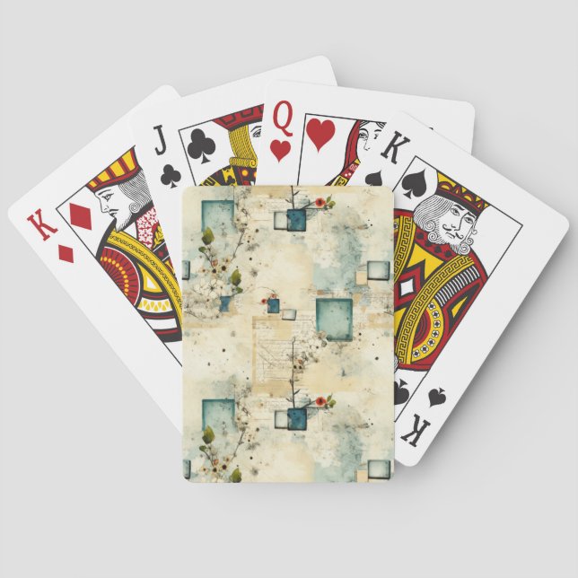 Vintage Floral Pattern (5) Poker Cards (Back)