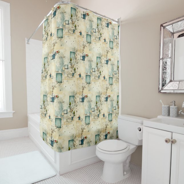 Vintage Floral Pattern (5) Shower Curtain (In Situ)