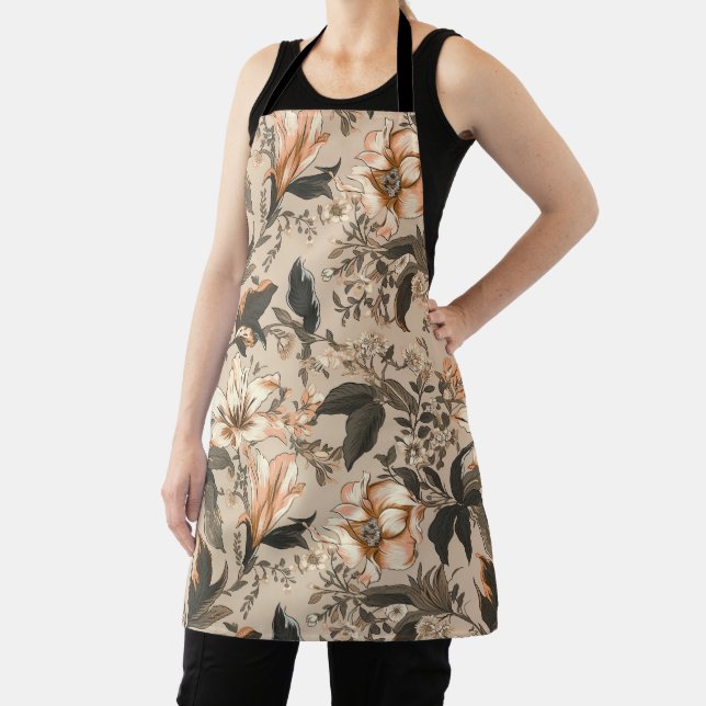Vintage Floral Pattern All-Over Print Apron (Insitu)