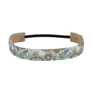 Vintage floral pattern athletic headband