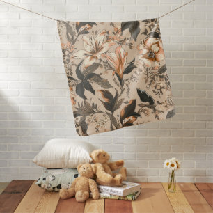 Vintage Floral Pattern Baby Blanket